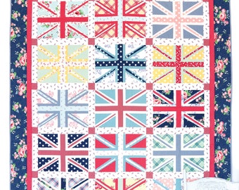 Union Jack blok + quiltpatroon PDF