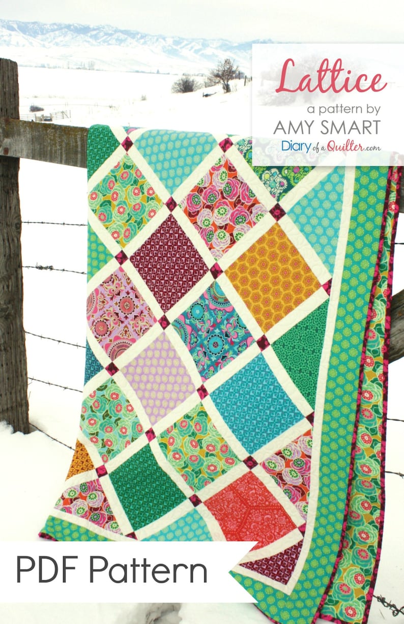 QUILT PATTERN Lattice Quilt PDF image 3