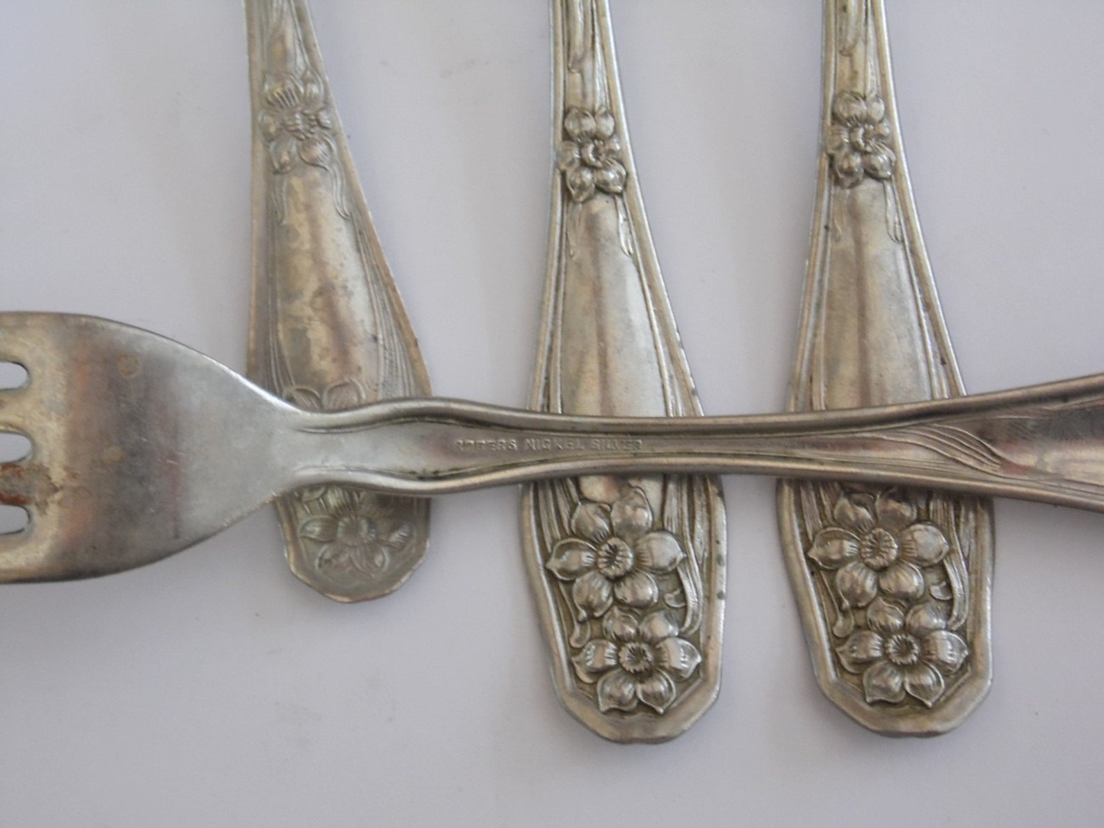 Vintage ROGERS Nickel Silver Forks and Spoon Silverware Etsy