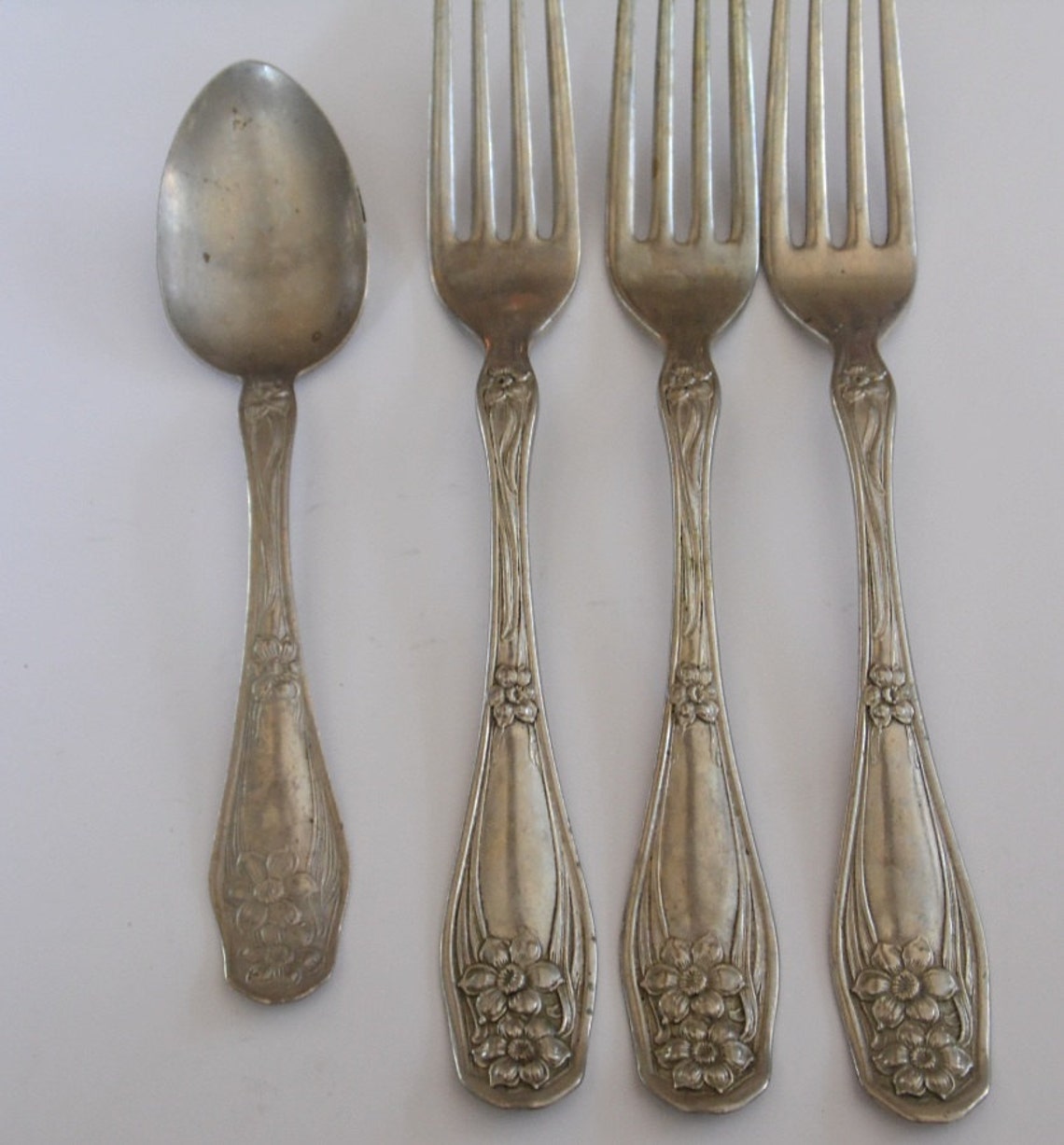 Vintage ROGERS Nickel Silver Forks and Spoon Silverware Etsy