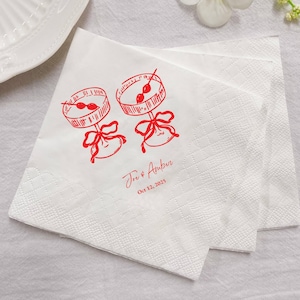 Monogrammed Custom Wedding Napkin, Personalized Napkins for Wedding, Cocktail Napkins for Wedding and Bridal, Custom Napkins