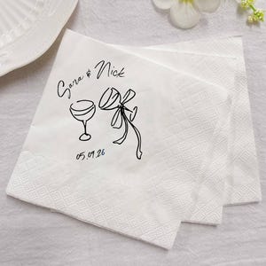 Serwetka ślubna z monogramem, spersonalizowane serwetki na ślub, serwetki koktajlowe na ślub i wesele, spersonalizowane serwetki, Espresso Martini
