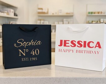 Bolsa de regalo de cumpleaños personalizada, bolsa de regalo de cumpleaños para niñas, bolsas de cumpleaños para ella, bolsas de cumpleaños, bolsa de regalo para mamá, regalo de boda, bolsa personalizada