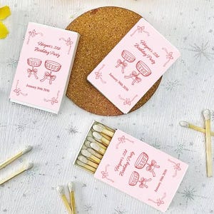 Custom Matchbox for Birthday, Martini Birthday MatchBook, Personalized Matchboxes, Birthday Party Match Box, Bachelorette Favors
