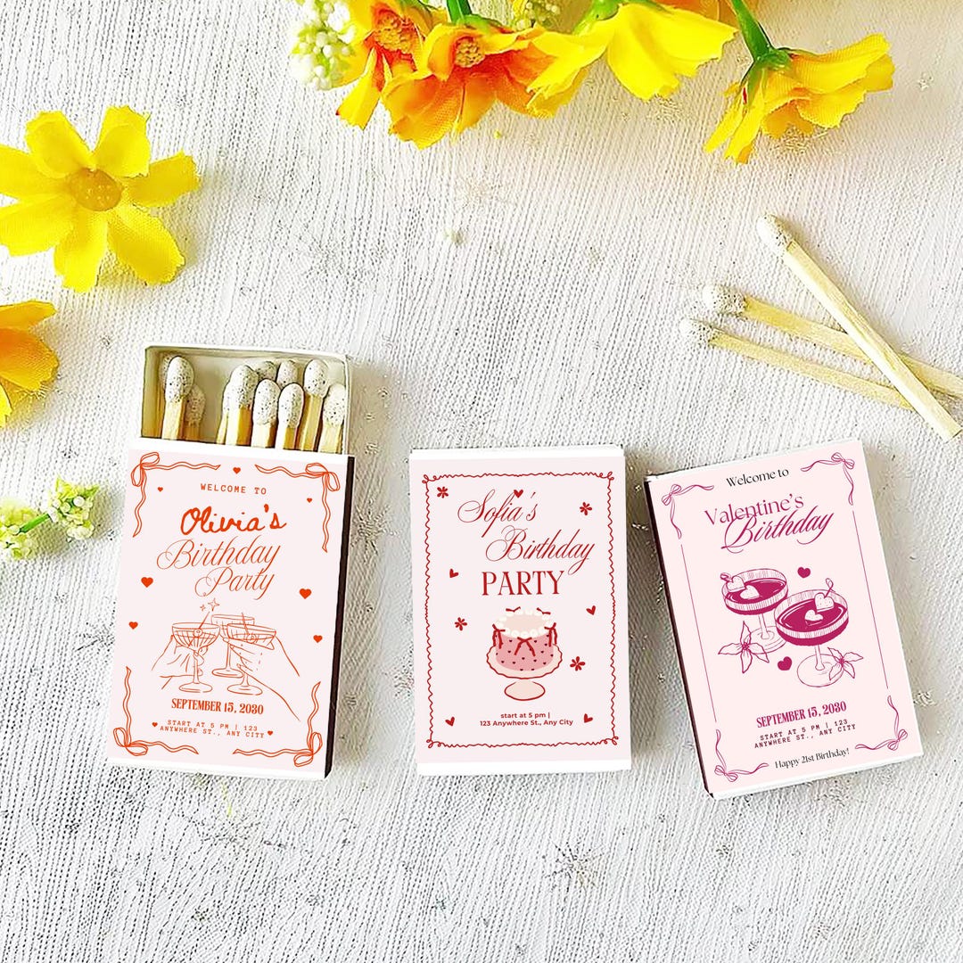 Customized Birthday Matchboxes, Birthday Party Matches, Custom Matchbox ...