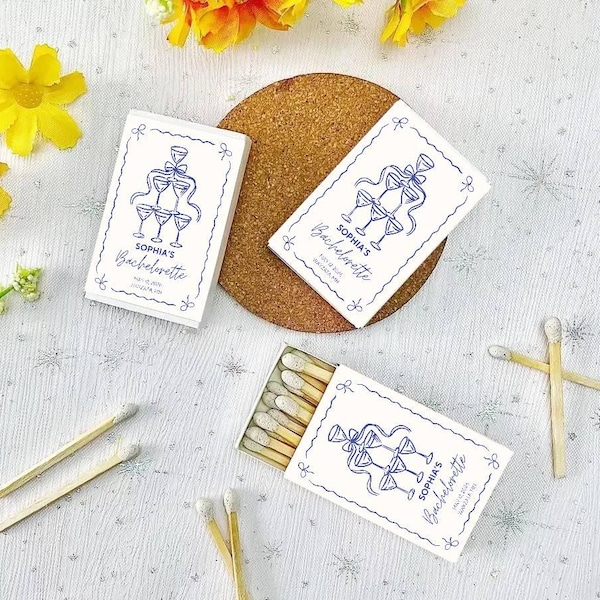 Custom Match Boxes for Bachelorette Party, Bulk Matchboxes, Bachelorette Gifts, Bachelorette Party Favors, Custom Matchbooks, Wedding Favors