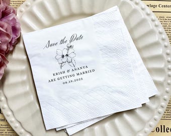 Custom Wedding Napkins , The Night Before Napkins,  Personalized Rehearsal Dinner Napkins, Bridal Shower Engagement Gifts