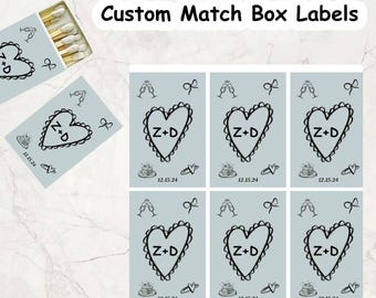 LABELS ONLY, Custom Match Box Labels, Matchbook Custom Stickers, Matchbook Labels, White Matchbooks Labels, Custom Wedding Labels