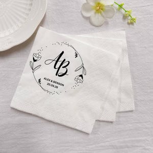 Personalized Wedding Cocktail Napkins, Wedding Reception Napkins, Wedding Decor, Custom Napkins, Rehearsal Dinner Napkins, Engagement Party