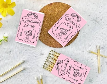 Custom Birthday Matchboxes, Birthday MatchBook, Personalized Matchboxes, Birthday Party Match Box, Milestone Birthday Celebration