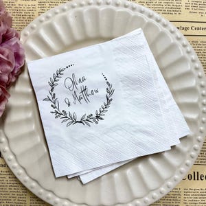 Custom Wedding Name Napkins, Personalized Wedding Napkins, Cocktail Napkins for Wedding and Bridal, Custom Napkins, Save The Date Napkin