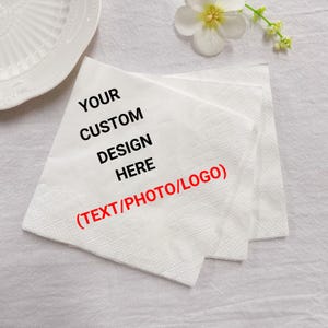 Custom Design Weddings Napkins, Custom Cocktail Napkins, Personalized Napkins Wedding Company Corporate Business Event Party Art Work
