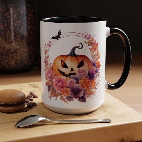 Pretty in Pink: Girly Halloween Pumpkin Mug for Spooky Vibes