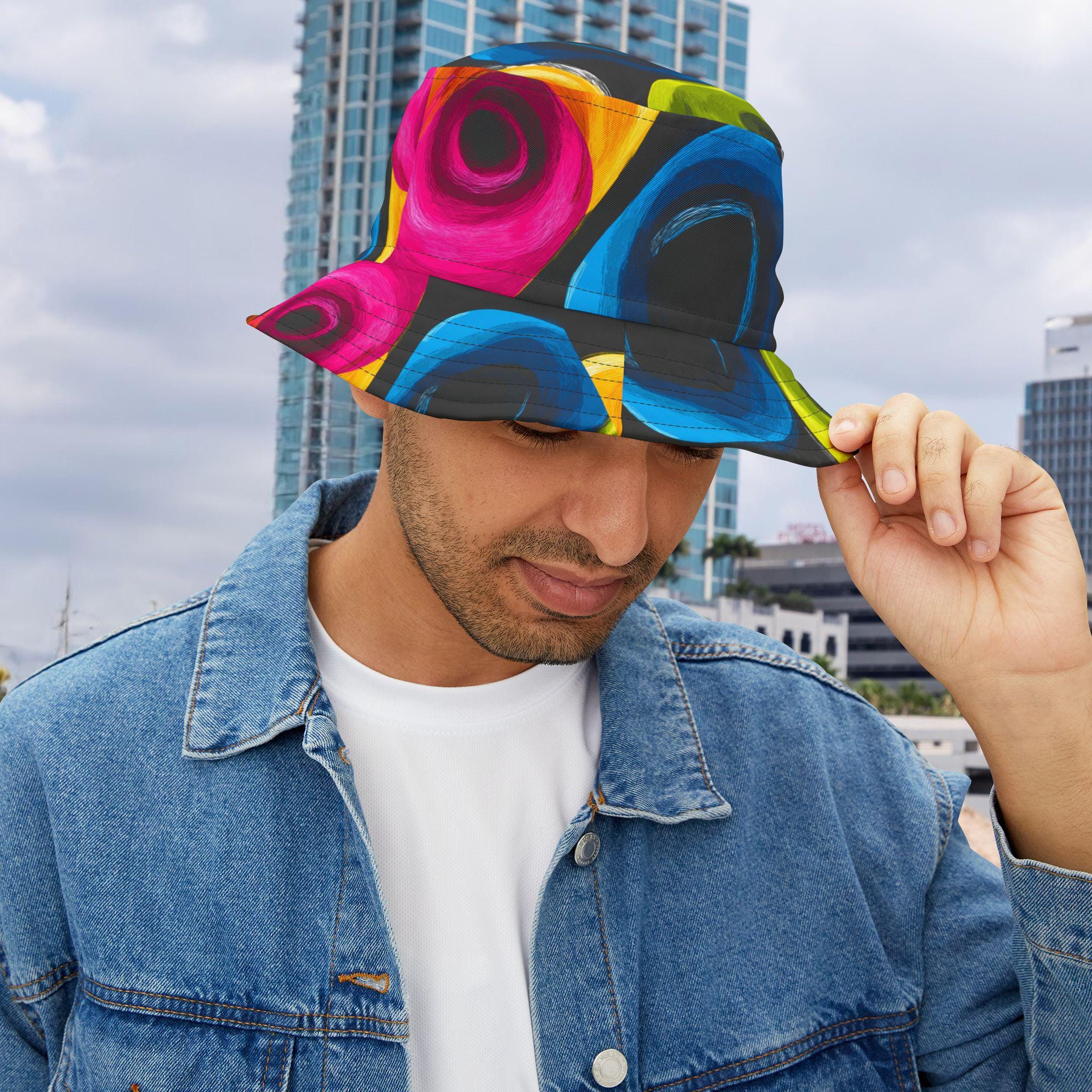 Dope Dome Collection - Mood Swirl Vibrant Bucket Hat, Stylish Hat