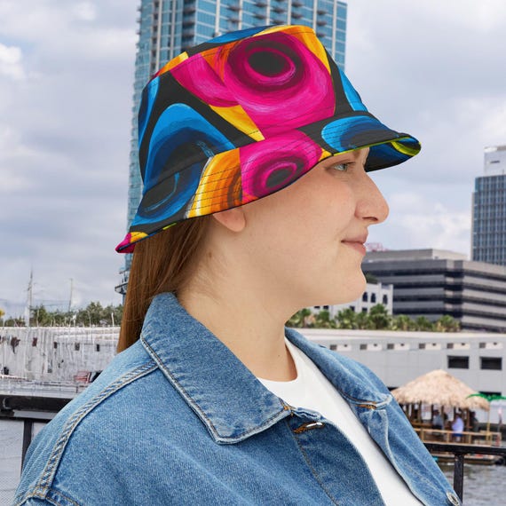 Dope Dome Collection - Mood Swirl Vibrant Bucket Hat, Stylish Hat