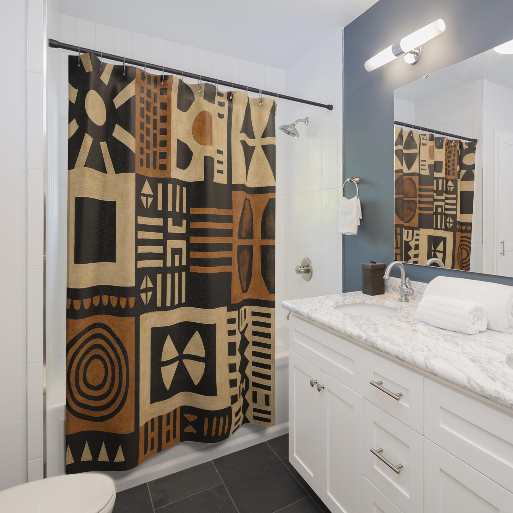 Heritage Threads African Mud Cloth Shower Curtain, Boho Decor, Ethnic ...