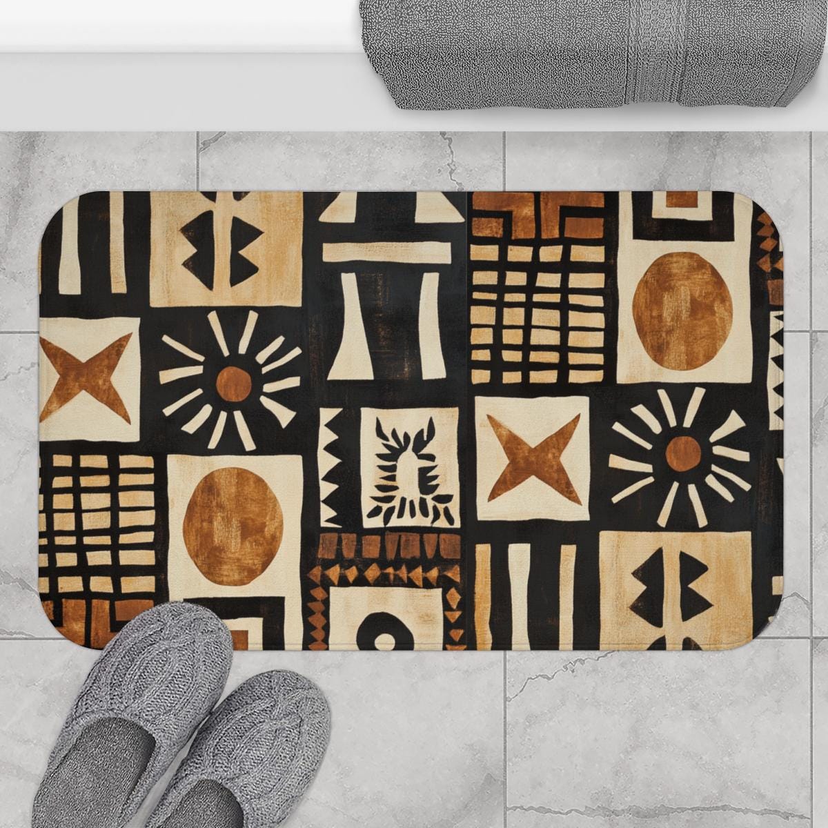 Heritage Threads African Mud Cloth Bath Mat, Boho Decor, Ethnic Home ...