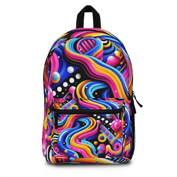 Colorful Abstract Backpack Casual Colorful Abstract Butterfly Backpack for School  main image 4