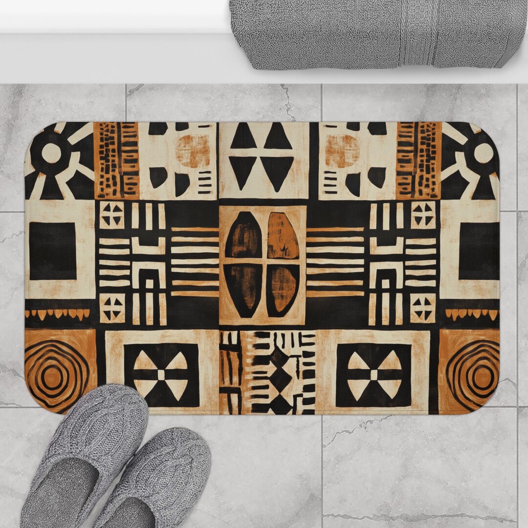 Heritage Threads African Mud Cloth Bath Mat, Boho Decor, Ethnic Home ...