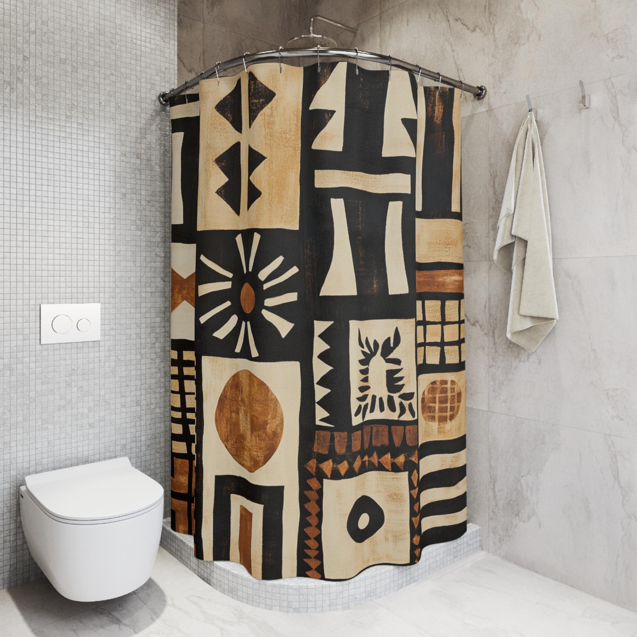 Heritage Threads African Mud Cloth Shower Curtain, Boho Decor, Ethnic ...