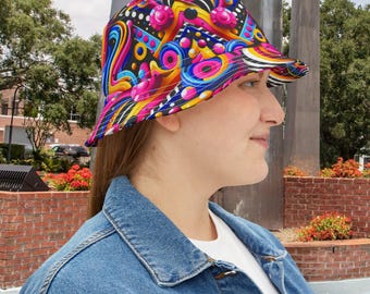 Dope Dome Collection - Mood Swirl Vibrant Bucket Hat  display picture 3