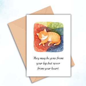 Cat Sympathy Card, Loss of Pet Card, Pet Loss, Loss of Cat, Sorry For Your Loss, Kitty Died Condolence, Kitten Passed Away, Condolence Card