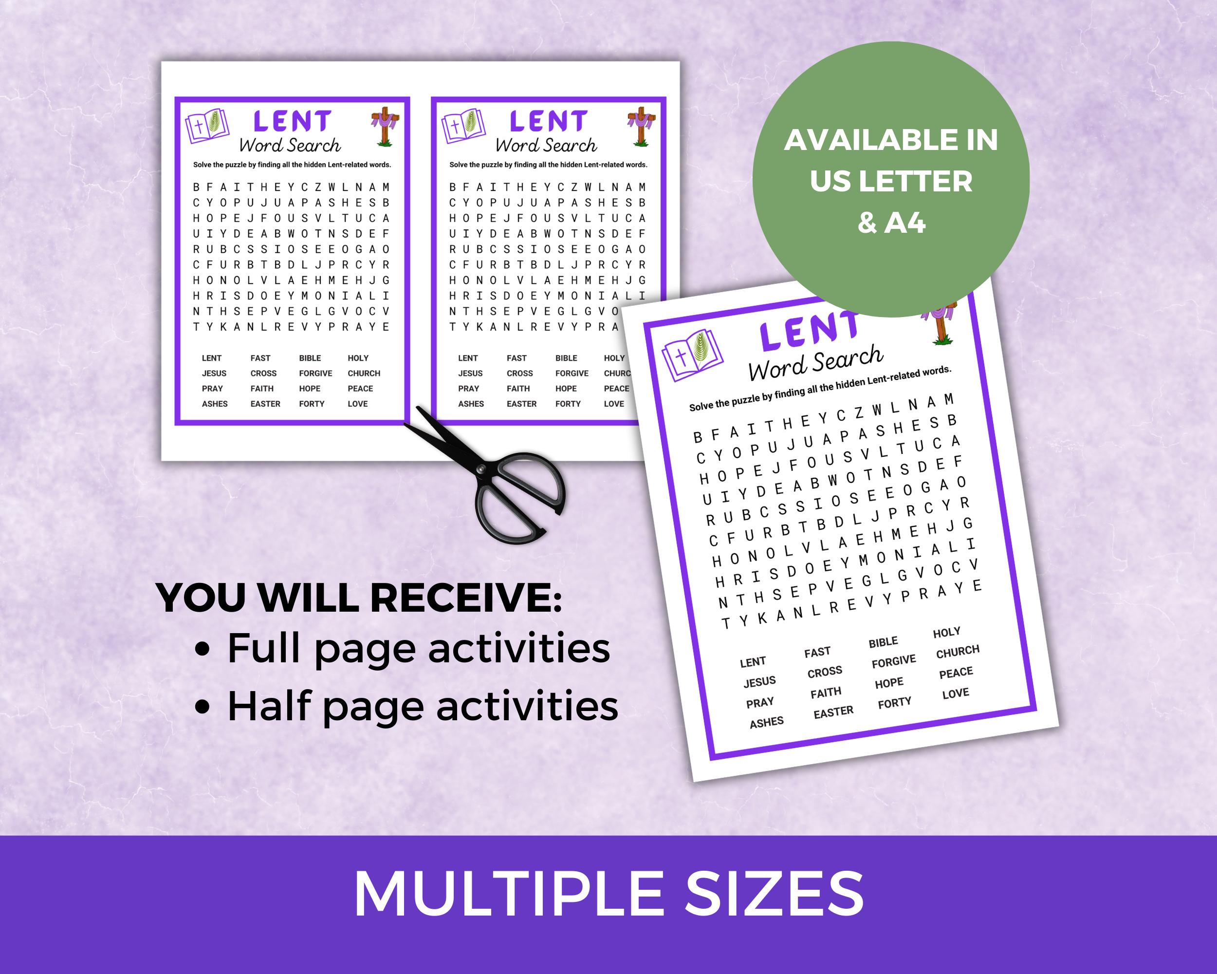 Lent Activity Bundle, Lent Games and Activities, Kids Lent Activities