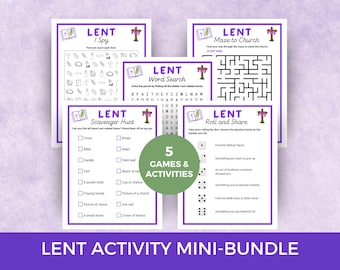 Uitgeleende activiteitenbundel, uitgeleende printables, uitgeleende spelbundel, uitgeleende activiteiten voor kinderen, vastentijd voor tieners, vastentijd, kerkspelen, Bijbelspelen