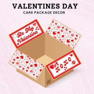 Valentine’s Day Care Package, Valentine Gift Box, Love Care Package, Care Package Flaps, Long-Distance, Hugs and Kisses