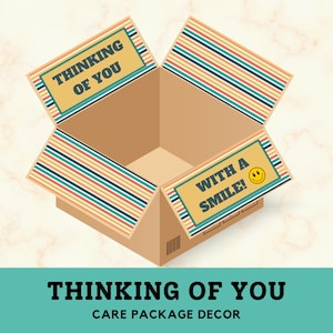 Thinking of You Care Package Décor, Retro Care Package, Miss You Care Package, Long-Distance Gift, Care Package Flaps