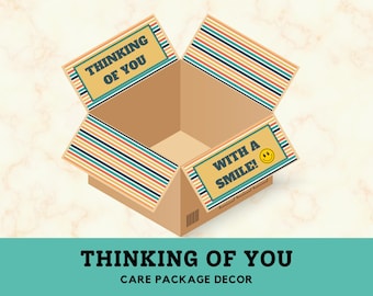 Thinking of You Care Package Décor, Retro Care Package, Miss You Care Package, Long-Distance Gift, Care Package Flaps