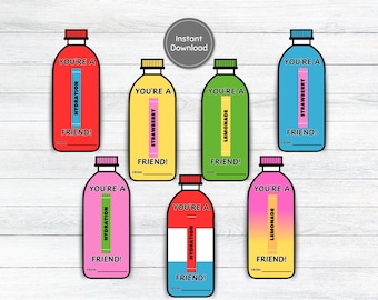 Valentine’s Day Drink Bottle Card, Drink Bottle Valentine Card, Classroom Exchange, School Valentines, Kids Valentine, Sport Hydration Drink