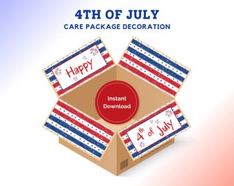 4th of July Care Package Decoration, Patriotic Shipping Box Flap Stickers, Fourth of July Gift Box, Military Deployment Care Package Flaps