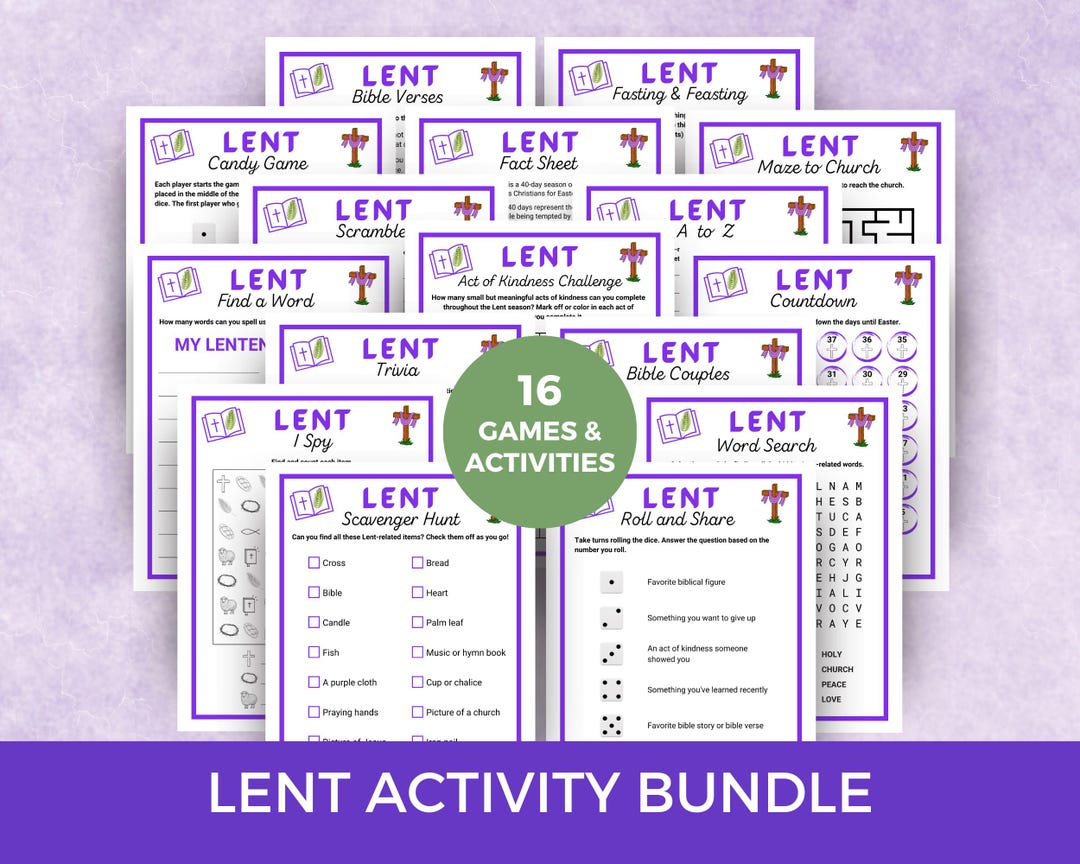Lent Activity Bundle, Lent Games and Activities, Kids Lent Activities
