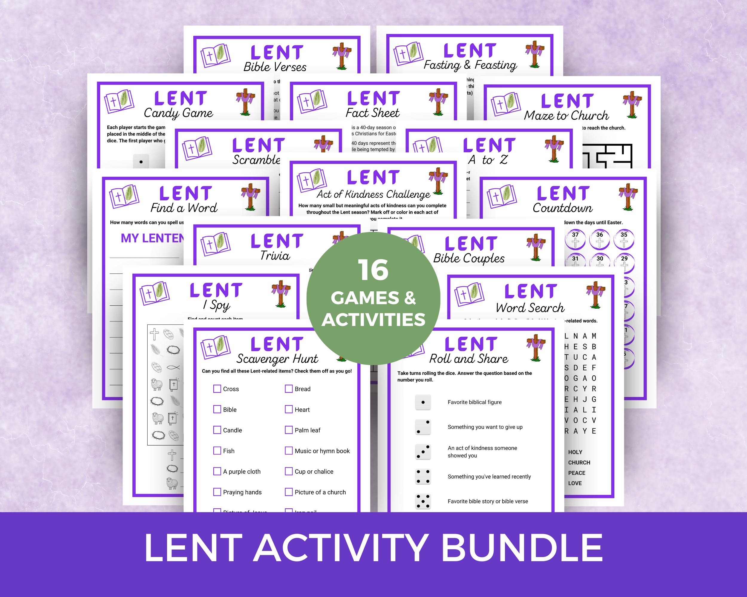 Lent Activity Bundle, Lent Games and Activities, Kids Lent Activities