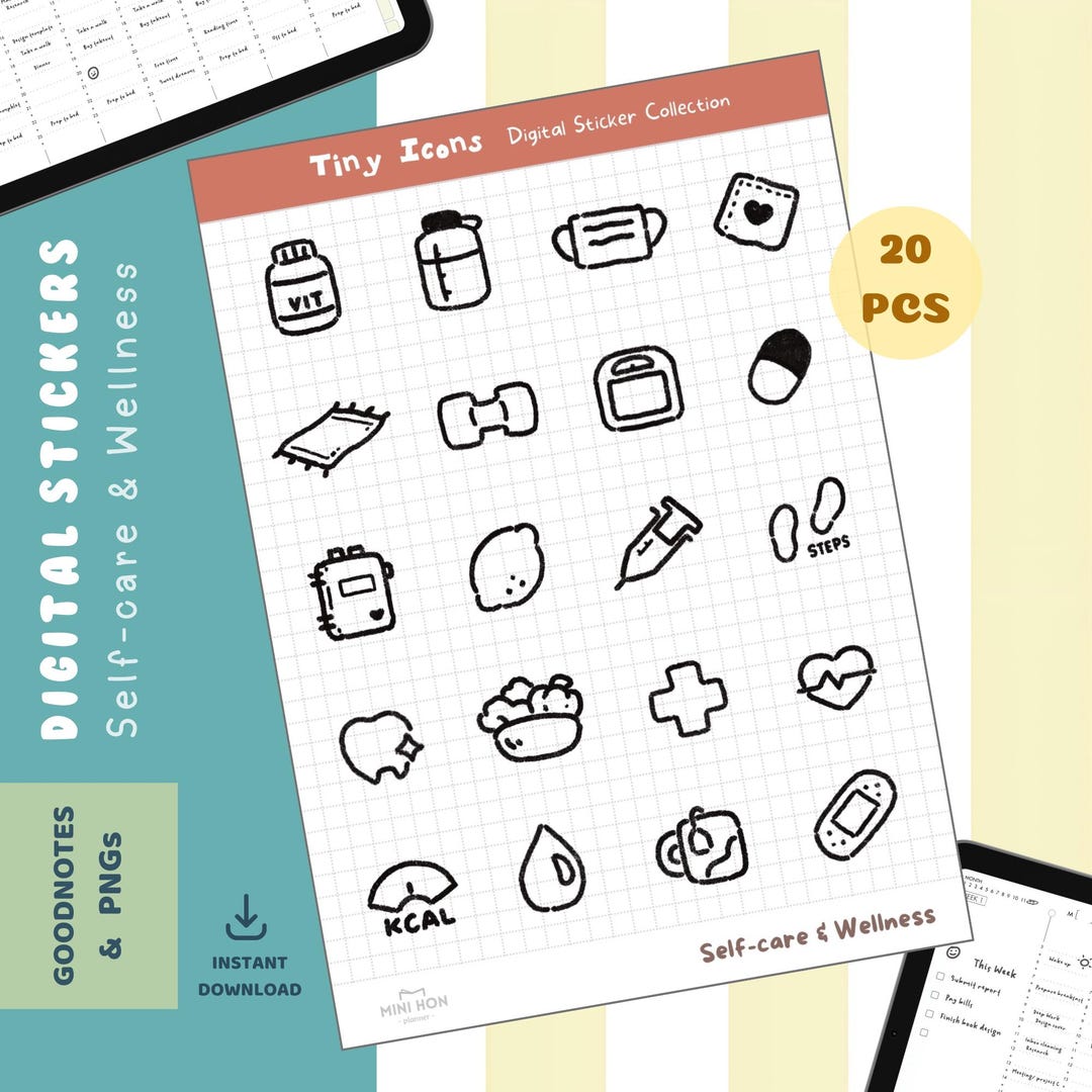 Digital Planner Stickers | Self-care & Wellness Icons | Goodnotes ...