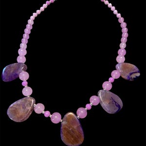 Purple large bead necklace