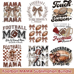Football Mama Design Bundle Png, Football Png, Coquette Bow Png, Football Season Png, Fall Football Png, Sports Png Digital
