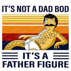 Papá divertido SVG, diseño de camiseta "No es un papá, es una figura paterna", PNG estilo caricatura retro vintage, archivo de corte Cricut para el Día del Padre