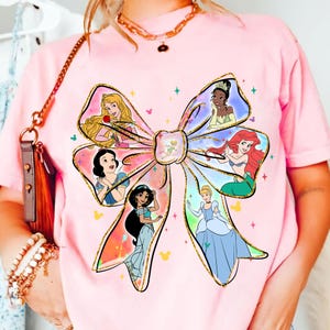 Colorful Princess Bow Png, Fantasy Girl Clipart For Sublimation, Sparkle Rainbow Bow Design, Cute Magical Shirt Png