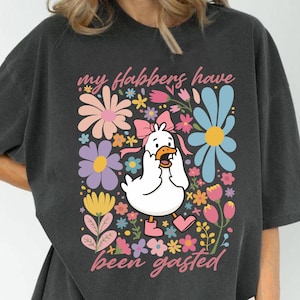 My Flabbers Have Been Gasted Png, Funny Goose Png, Cute Duck With Flowers Design, Kawaii Animal Sublimation, Pastel Cartoon PNG