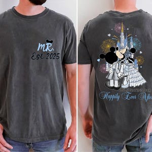 Happily Ever After Wedding Couple Mouse PNG, Bride And Groom Castle Png, Just Married Couple Sublimation, Honeymoon Shirt Design