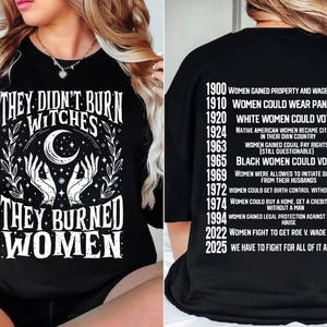 Sweat-shirt Femme Avec Inscription "They Didn't Burn Witches They Burned" - Coupe Ample, Manches Longues - 3