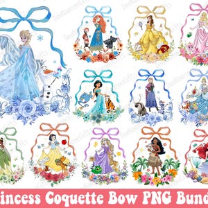 Bundle Watercolor Princess Coquette Bow Png, Princess Trip Png, Magical Kingdom Png, Family Vacation Png, Family Trip Png, Best Day Ever Png