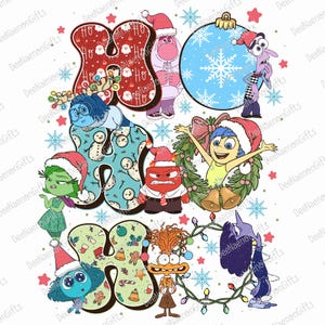 Retro Ho Ho Ho Cartoon Emotions Friends Png, Family Vacation Png, Mental Health Png, Christmas Characters Png Digital Download
