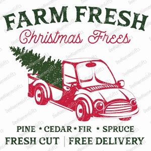 Farm Fresh Christmas Trees Png, Merry Christmas Png, Vintage Truck Png, Xmas Holiday Png, Cute Christmas Png, Christmas Tree Png