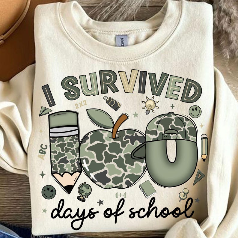 100 Days of School Camo Png, Camo Cap Boy School Shirt Design, Funny ...