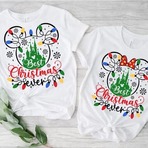 Best Christmas Ever Mouse Head Svg, Christmas Light Svg, Mouse Castle Family Holiday Vacation Trip Svg, Mouse Couple Svg Instant Download