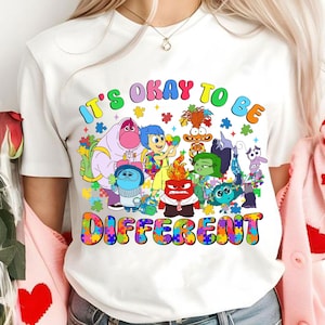 Autism Cartoon Emotions Friends Png, It’s Okay To Be Different Png, Autism Png, Awareness Png, Puzzle Png, Inside Out Shirt,Autism Kid Shirt