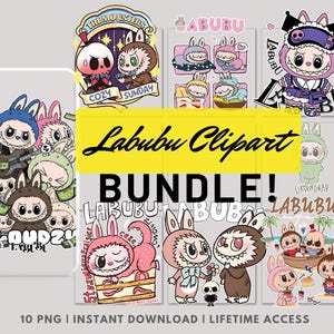 Funny Labubu Characters Clipart Bundle, Monsters Character, Colorful ...